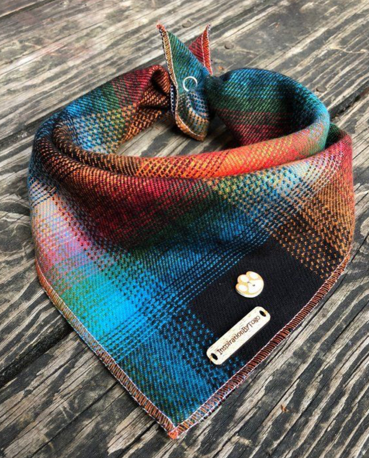 Plaid flannel pet bandana